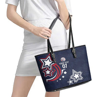 USA Rugby 2024 Custom Leather Tote Bag GO Eagles Assemble - Blue Version - Wonder Print Shop