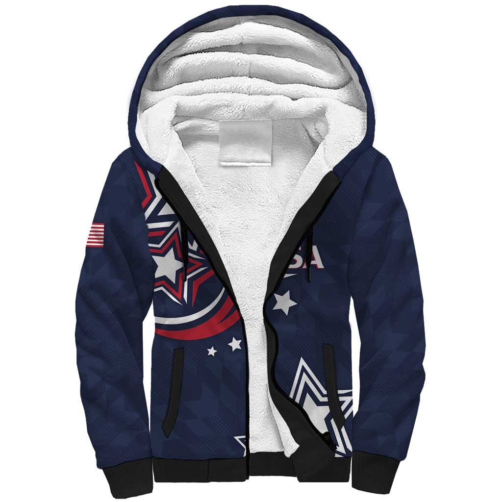 USA Rugby 2024 Custom Sherpa Hoodie GO Eagles Assemble - Blue Version - Wonder Print Shop