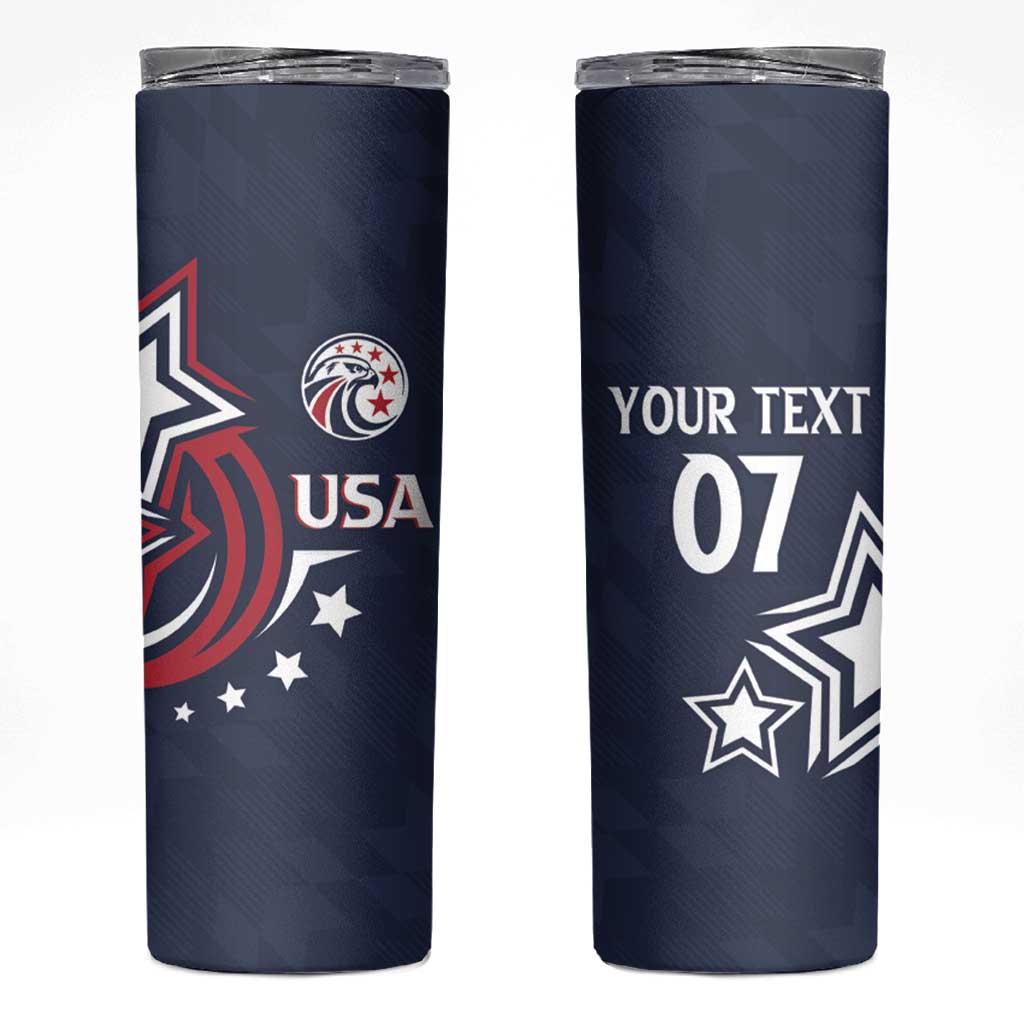 USA Rugby 2024 Custom Skinny Tumbler GO Eagles Assemble - Blue Version - Wonder Print Shop