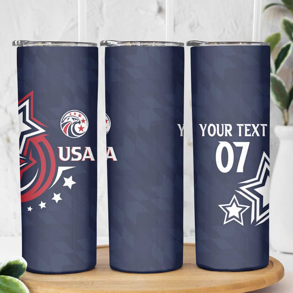 USA Rugby 2024 Custom Skinny Tumbler GO Eagles Assemble - Blue Version - Wonder Print Shop