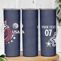 USA Rugby 2024 Custom Skinny Tumbler GO Eagles Assemble - Blue Version - Wonder Print Shop