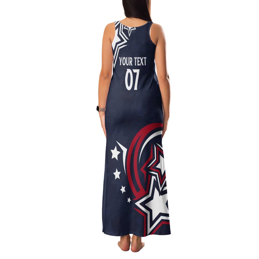 USA Rugby 2024 Custom Tank Maxi Dress GO Eagles Assemble - Blue Version - Wonder Print Shop