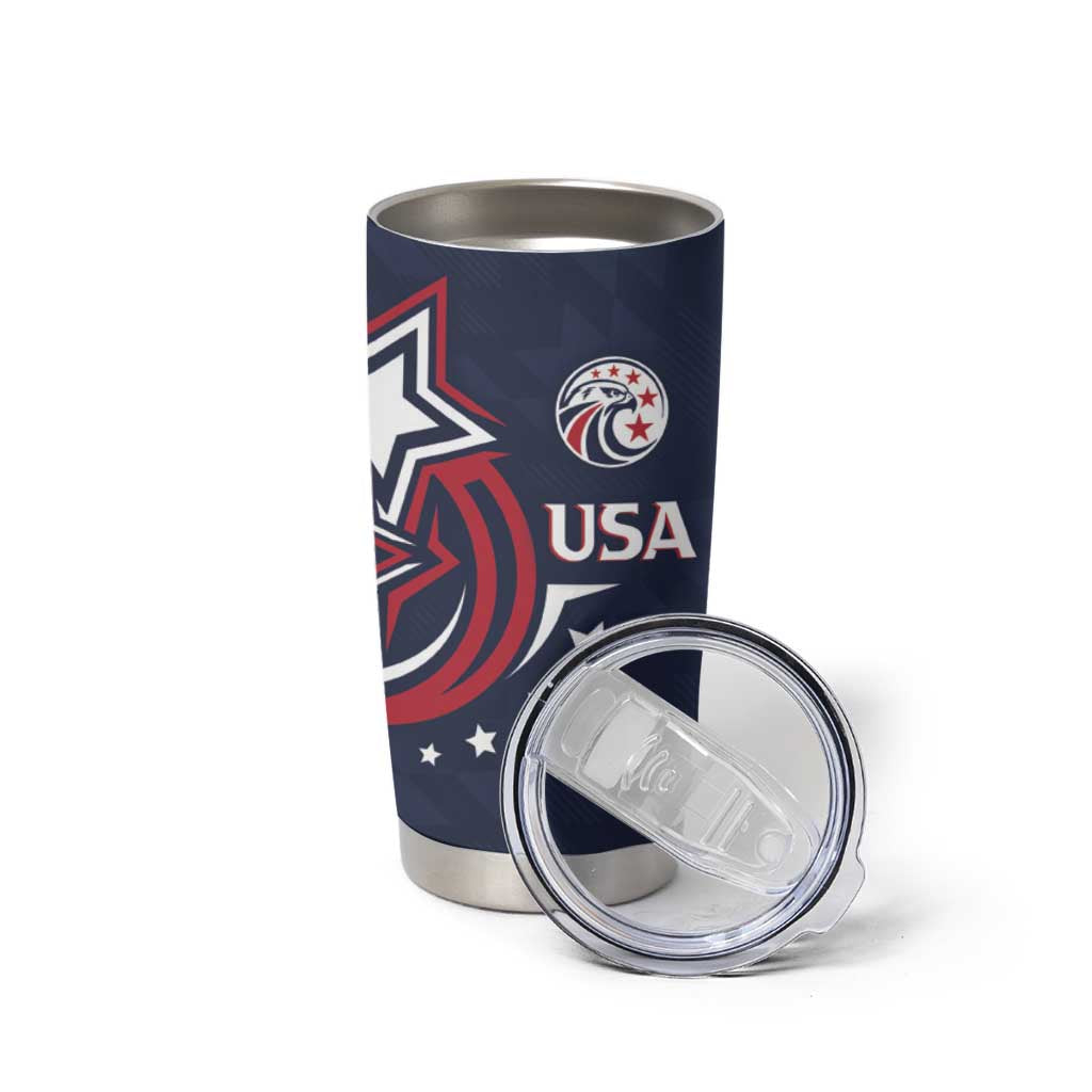 USA Rugby 2024 Custom Tumbler Cup GO Eagles Assemble - Blue Version - Wonder Print Shop