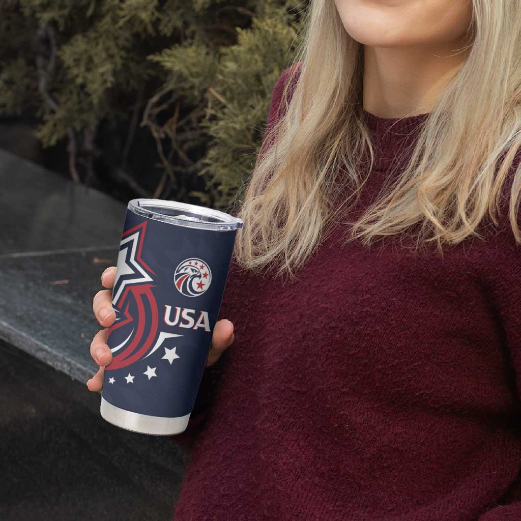 USA Rugby 2024 Custom Tumbler Cup GO Eagles Assemble - Blue Version - Wonder Print Shop