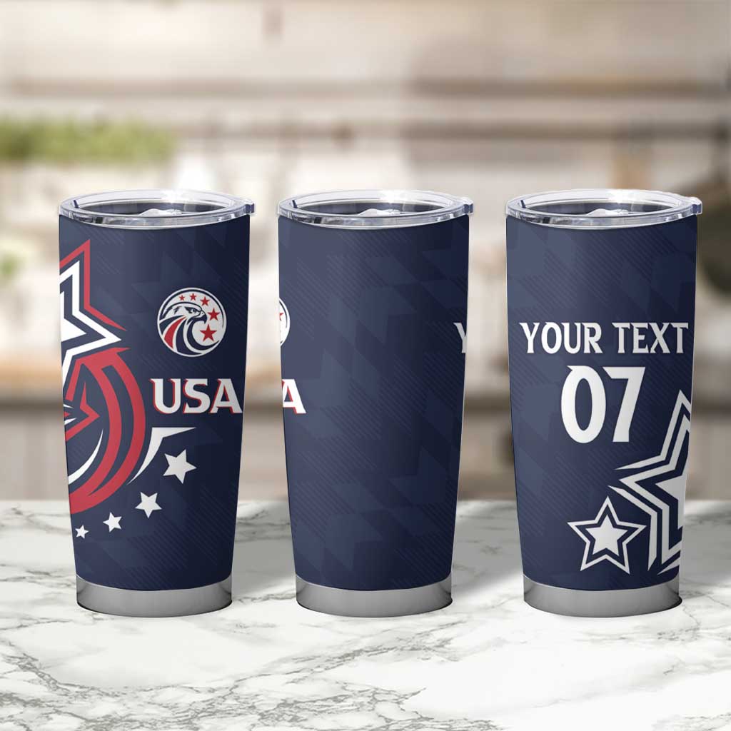 USA Rugby 2024 Custom Tumbler Cup GO Eagles Assemble - Blue Version - Wonder Print Shop
