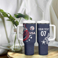 USA Rugby 2024 Custom Tumbler With Handle GO Eagles Assemble - Blue Version - Wonder Print Shop