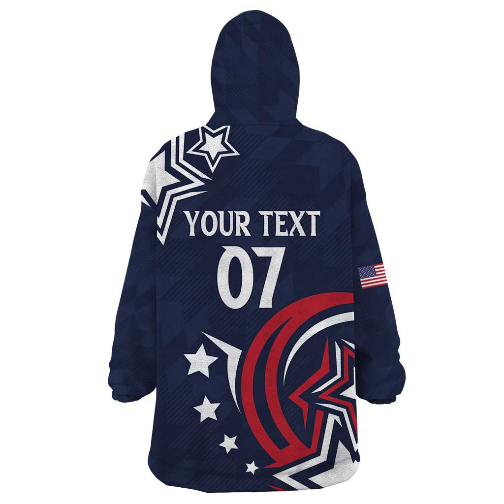 USA Rugby 2024 Custom Wearable Blanket Hoodie GO Eagles Assemble - Blue Version - Wonder Print Shop
