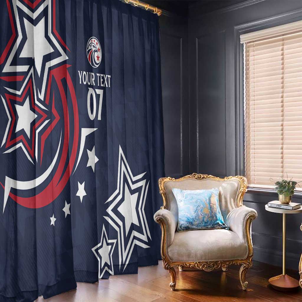 USA Rugby 2024 Custom Window Curtain GO Eagles Assemble - Blue Version - Wonder Print Shop