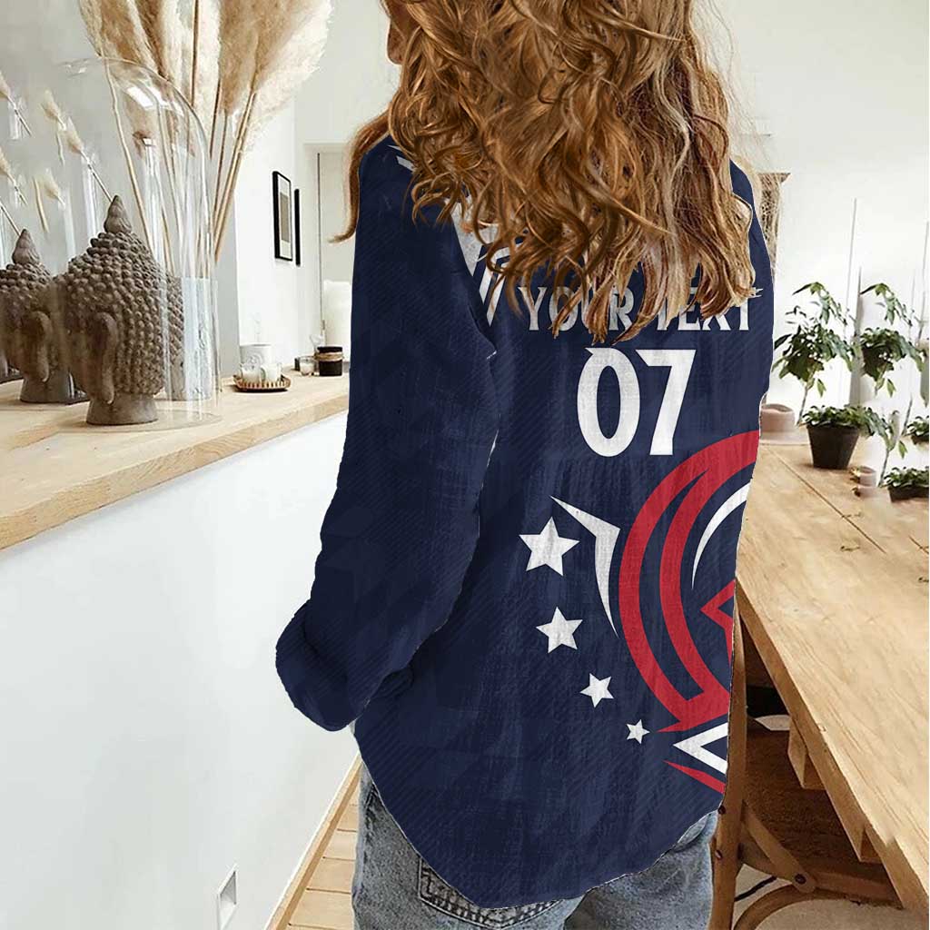 USA Rugby 2024 Custom Women Casual Shirt GO Eagles Assemble - Blue Version - Wonder Print Shop