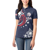USA Rugby 2024 Custom Women Polo Shirt GO Eagles Assemble - Blue Version - Wonder Print Shop