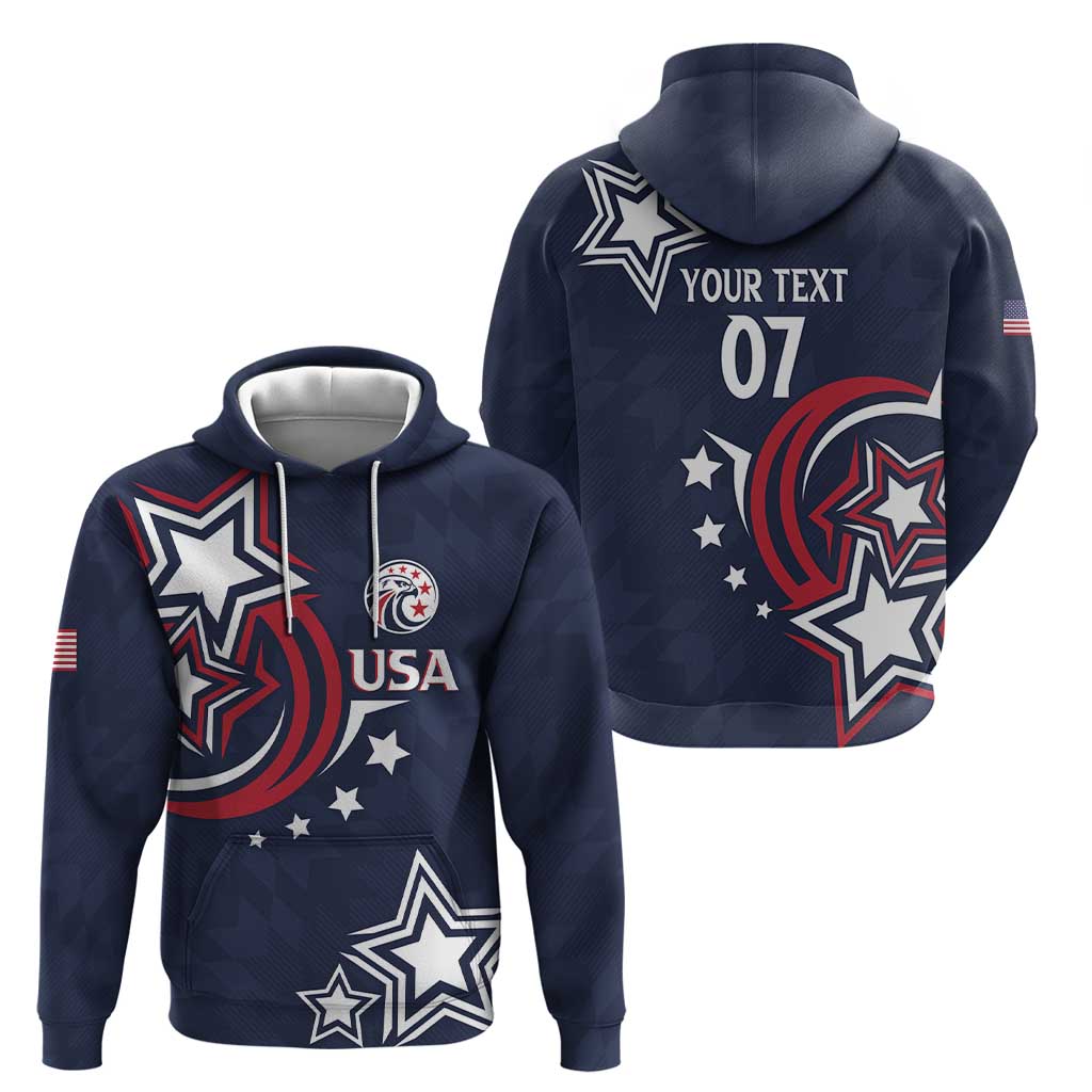 USA Rugby 2024 Custom Zip Hoodie GO Eagles Assemble - Blue Version - Wonder Print Shop