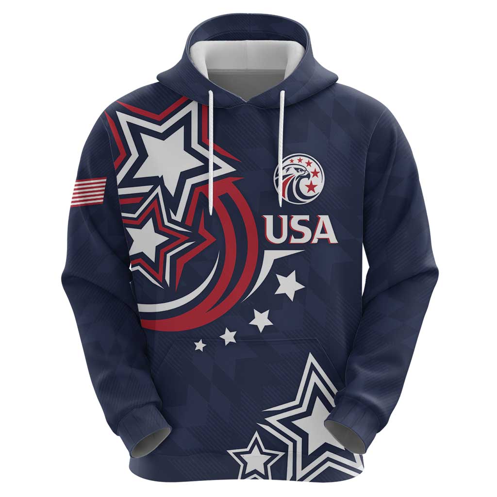 USA Rugby 2024 Custom Zip Hoodie GO Eagles Assemble - Blue Version - Wonder Print Shop