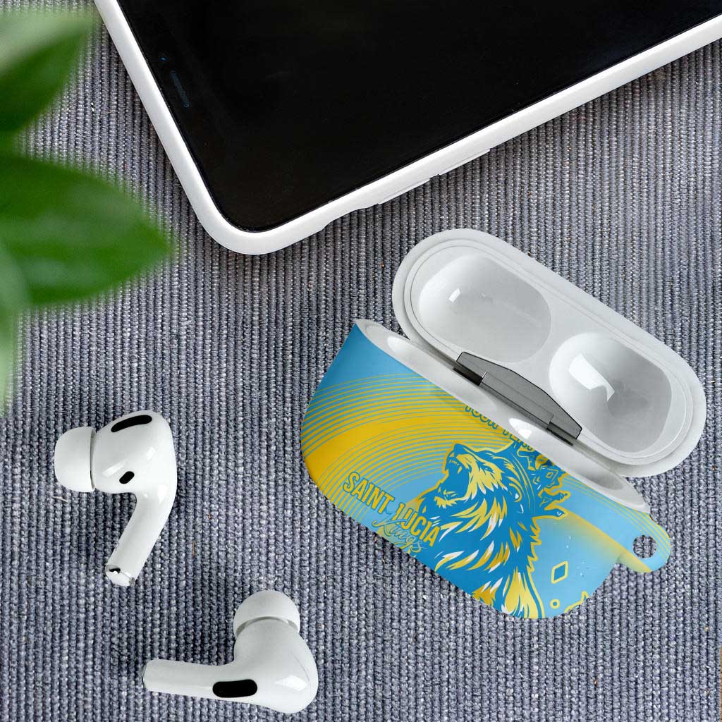 Saint Lucia Cricket Personalized AirPods Case The Roaring King - Wonder Print Shop