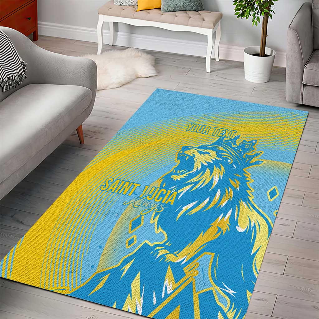 Saint Lucia Cricket Personalized Area Rug The Roaring King - Wonder Print Shop