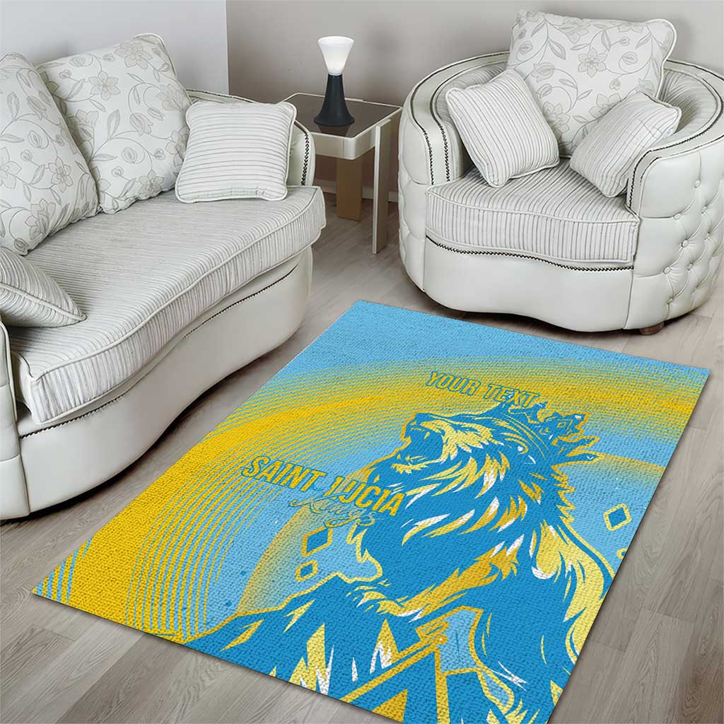 Saint Lucia Cricket Personalized Area Rug The Roaring King - Wonder Print Shop