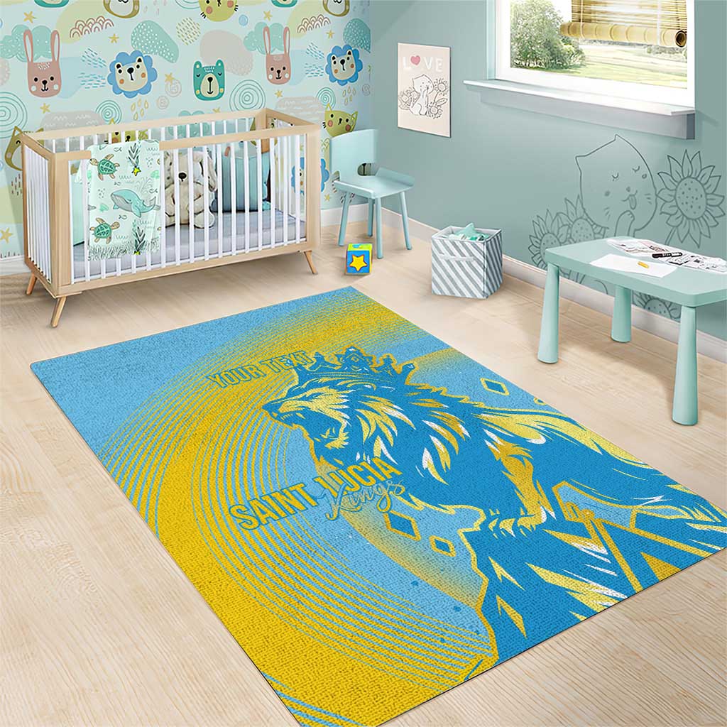 Saint Lucia Cricket Personalized Area Rug The Roaring King - Wonder Print Shop