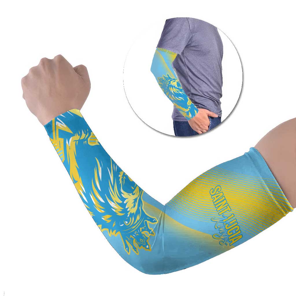 Saint Lucia Cricket Personalized Arm Sleeves The Roaring King - Wonder Print Shop