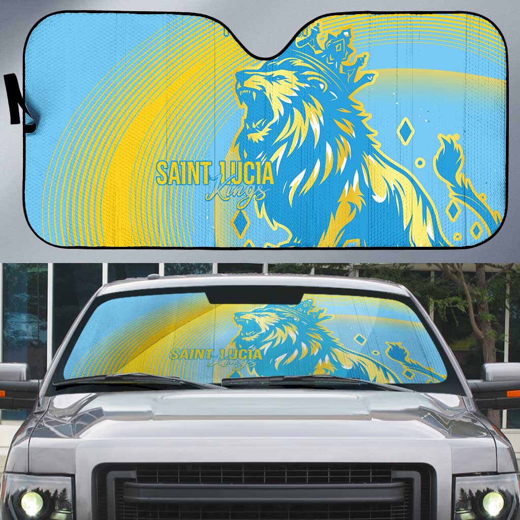 Saint Lucia Cricket Personalized Auto Sun Shade The Roaring King - Wonder Print Shop