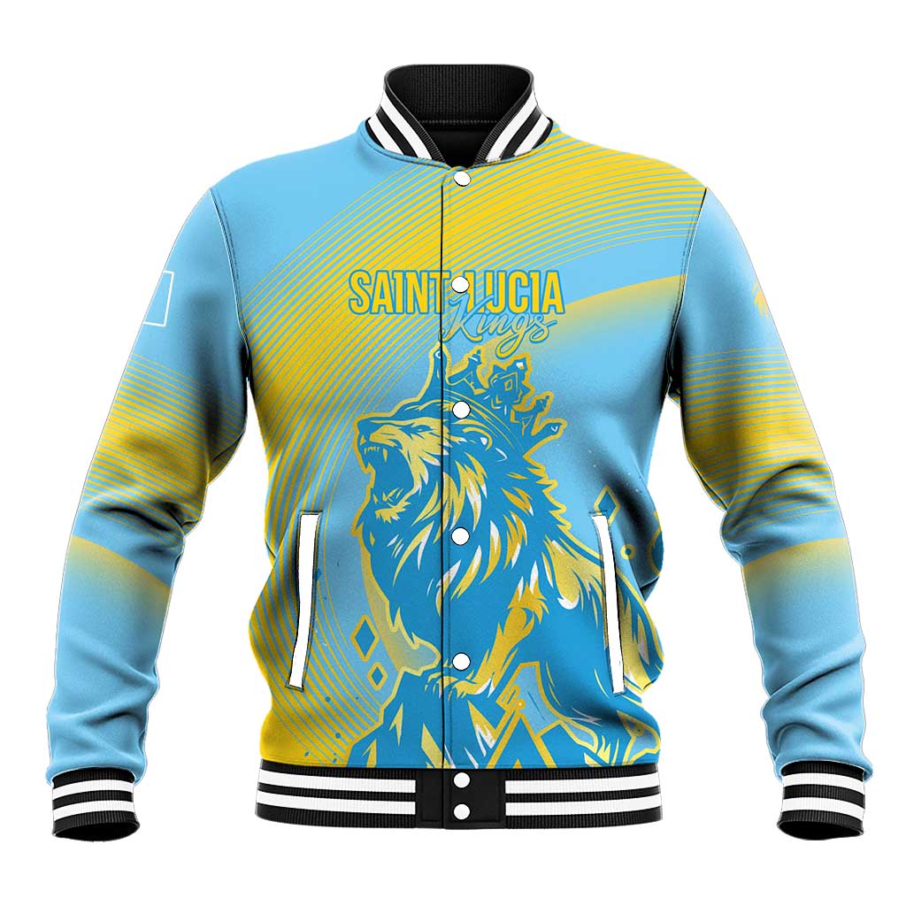 Saint Lucia Cricket Personalized Baseball Jacket The Roaring King - Wonder Print Shop