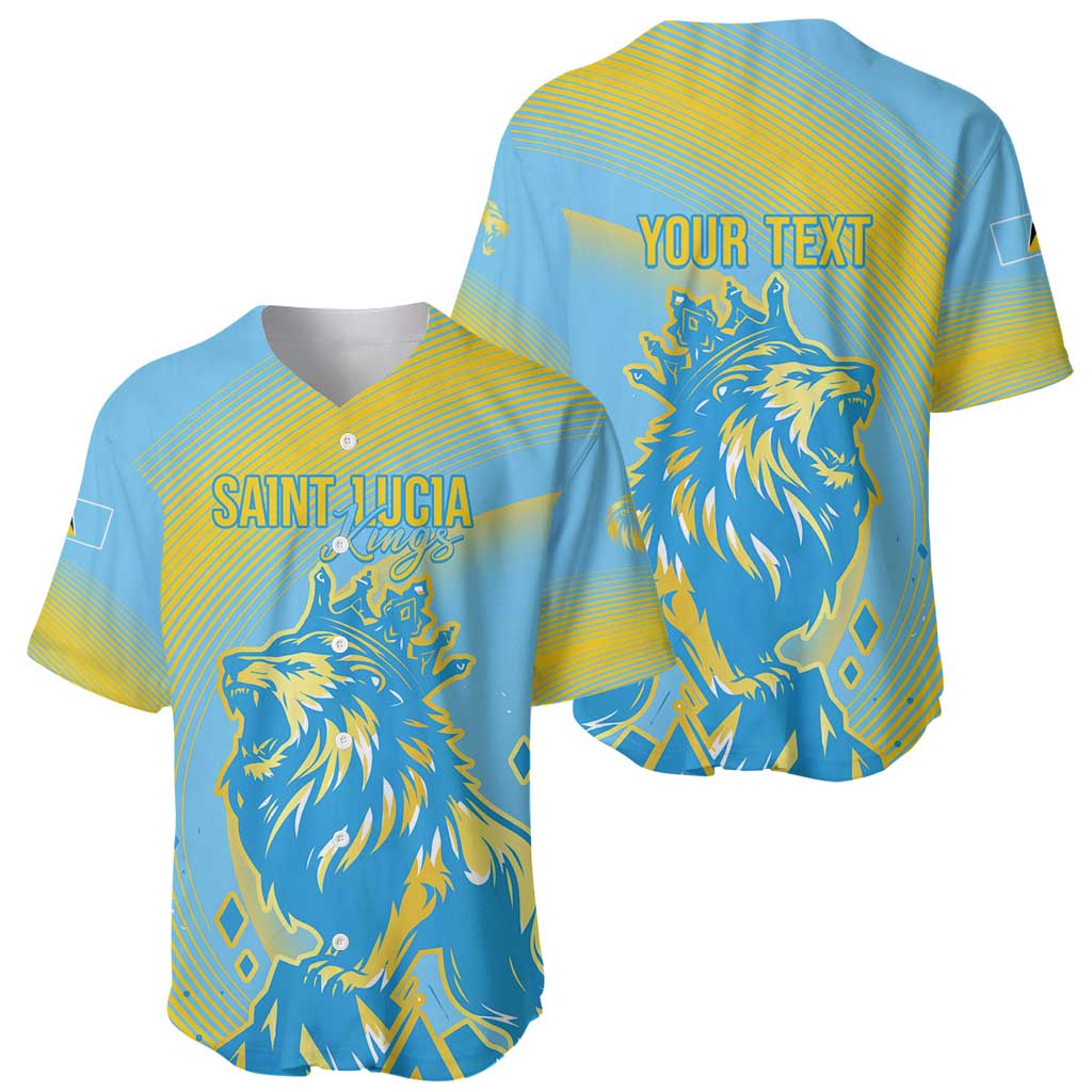 Saint Lucia Cricket Personalized Baseball Jersey The Roaring King - Wonder Print Shop