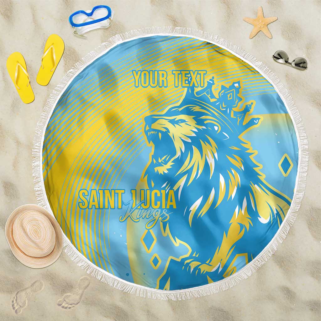 Saint Lucia Cricket Personalized Beach Blanket The Roaring King - Wonder Print Shop