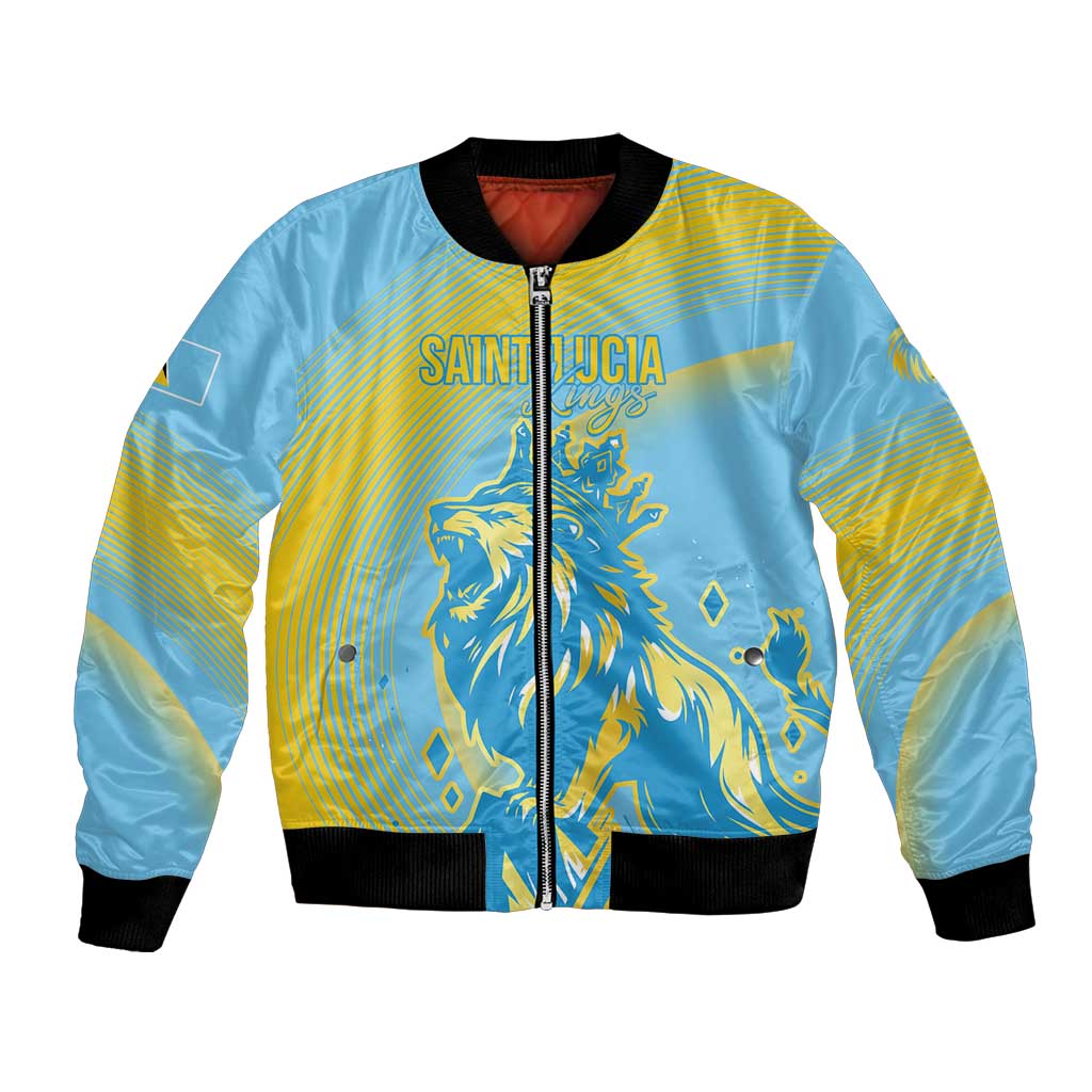 Saint Lucia Cricket Personalized Bomber Jacket The Roaring King - Wonder Print Shop