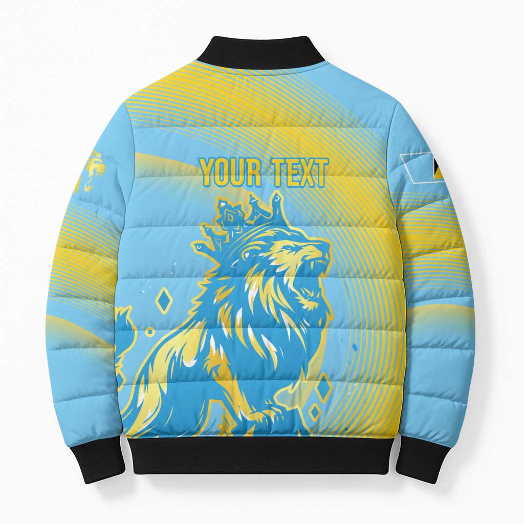 Saint Lucia Cricket Personalized Bomber Puffer Jacket The Roaring King - Wonder Print Shop