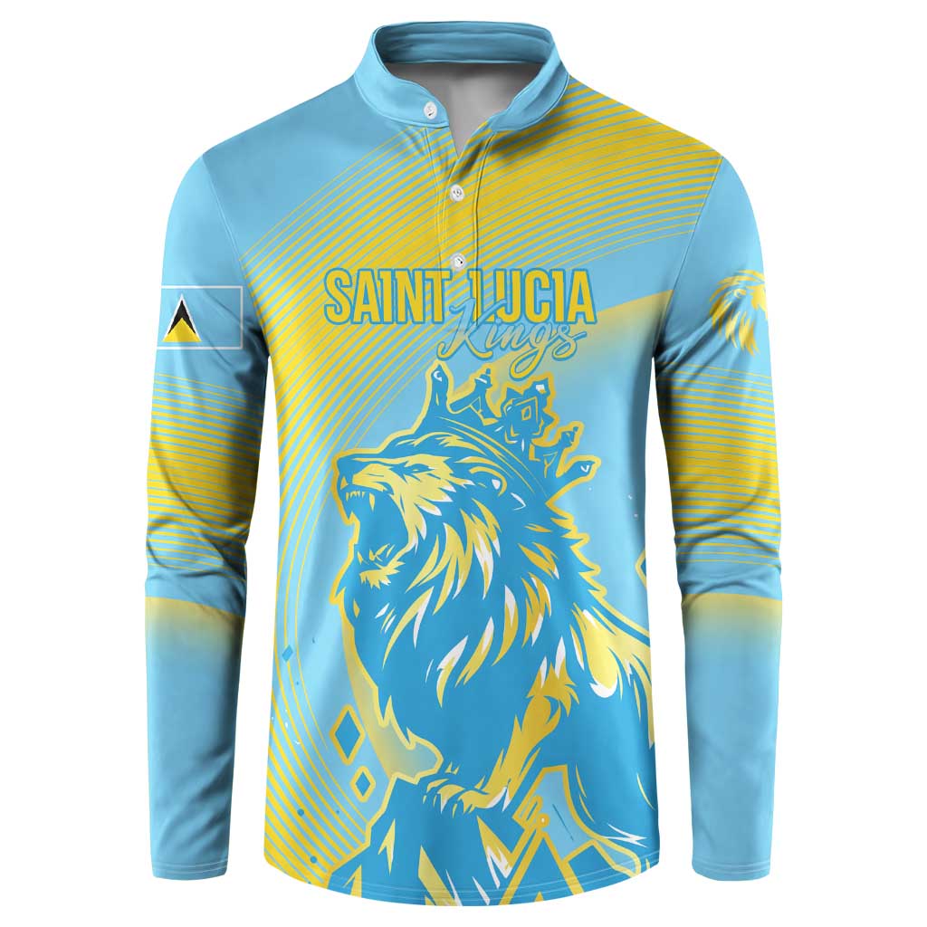 Saint Lucia Cricket Personalized Button Sweatshirt The Roaring King - Wonder Print Shop