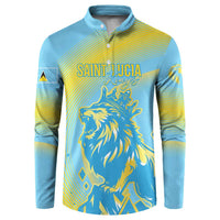 Saint Lucia Cricket Personalized Button Sweatshirt The Roaring King - Wonder Print Shop