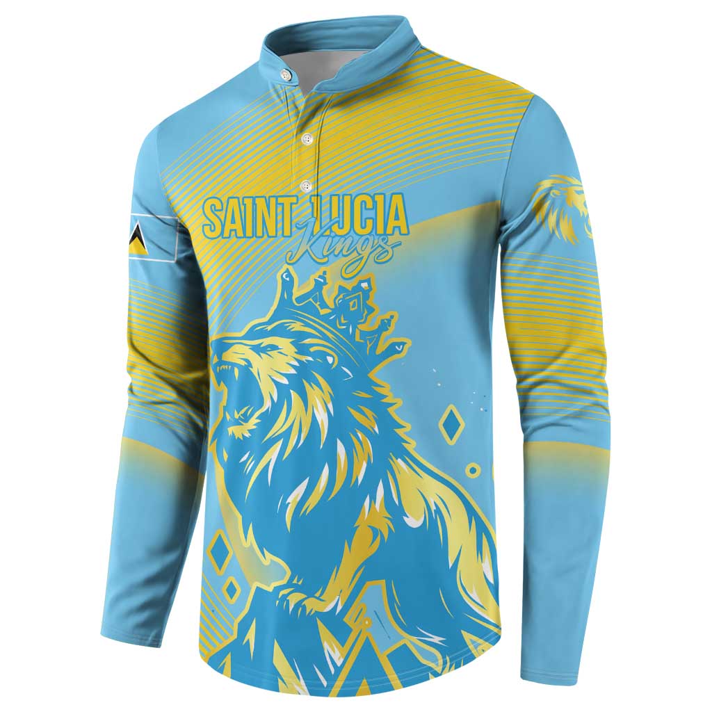 Saint Lucia Cricket Personalized Button Sweatshirt The Roaring King - Wonder Print Shop