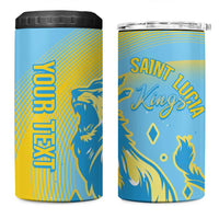 Saint Lucia Cricket Personalized 4 in 1 Can Cooler Tumbler The Roaring King - Wonder Print Shop