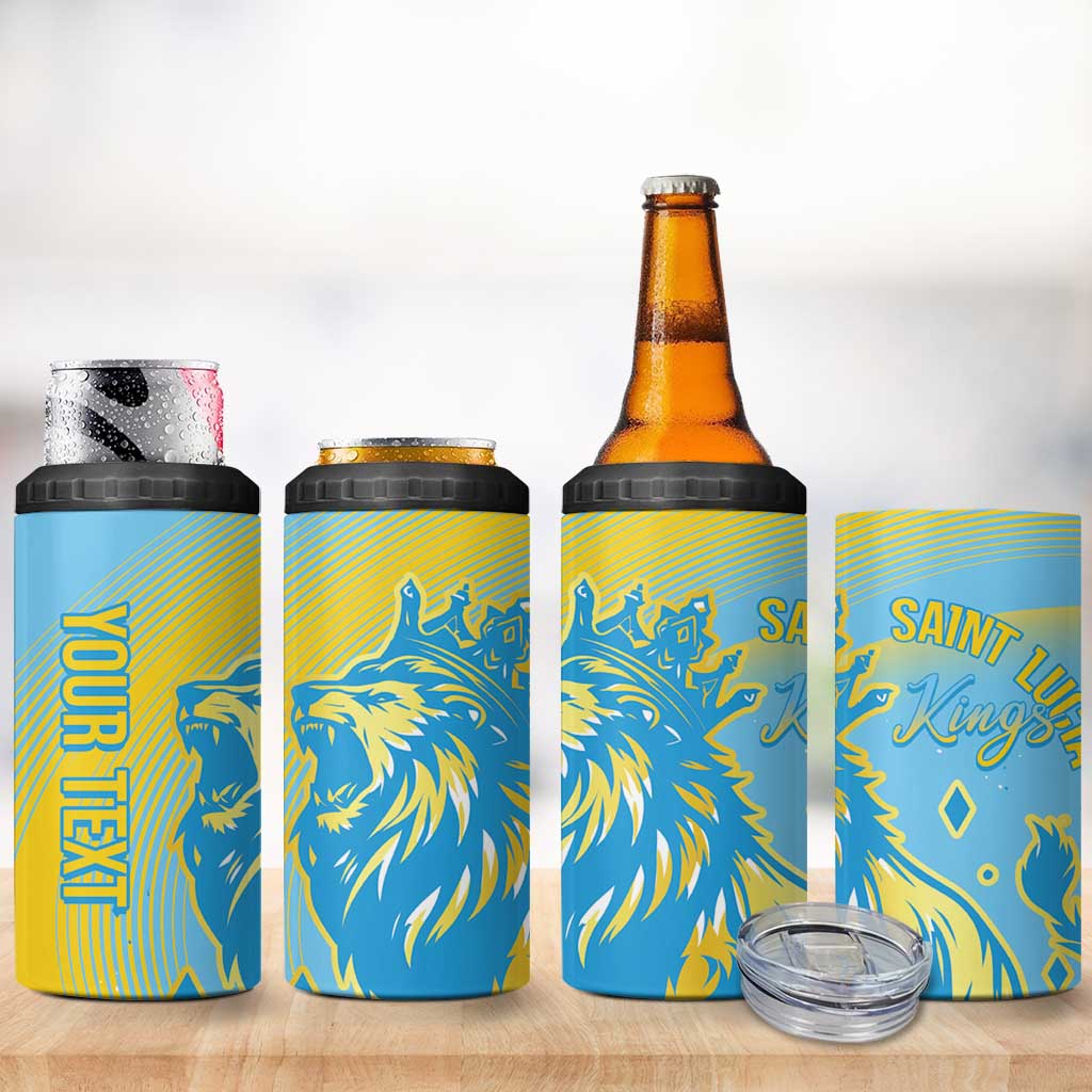 Saint Lucia Cricket Personalized 4 in 1 Can Cooler Tumbler The Roaring King - Wonder Print Shop