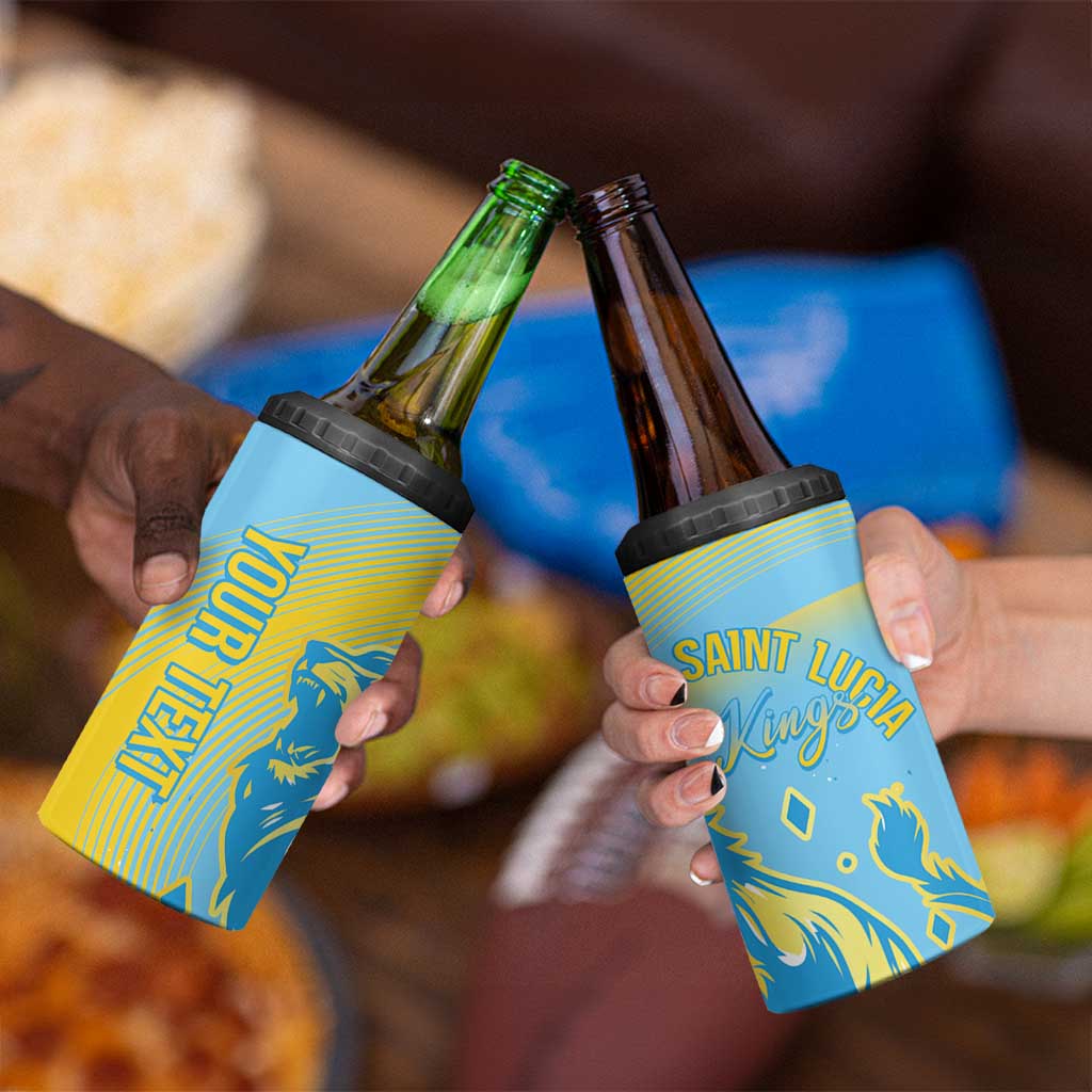 Saint Lucia Cricket Personalized 4 in 1 Can Cooler Tumbler The Roaring King - Wonder Print Shop