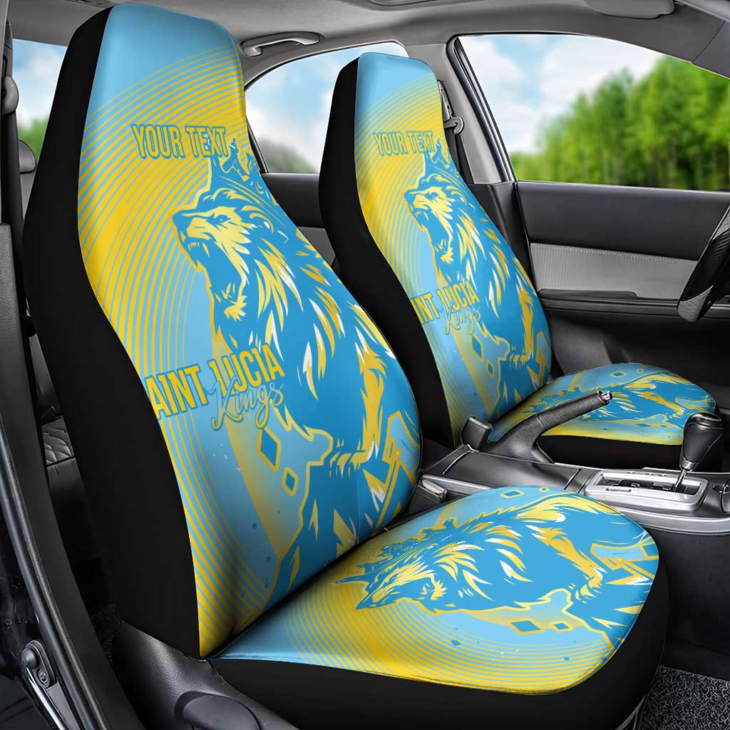 Saint Lucia Cricket Personalized Car Seat Cover The Roaring King - Wonder Print Shop