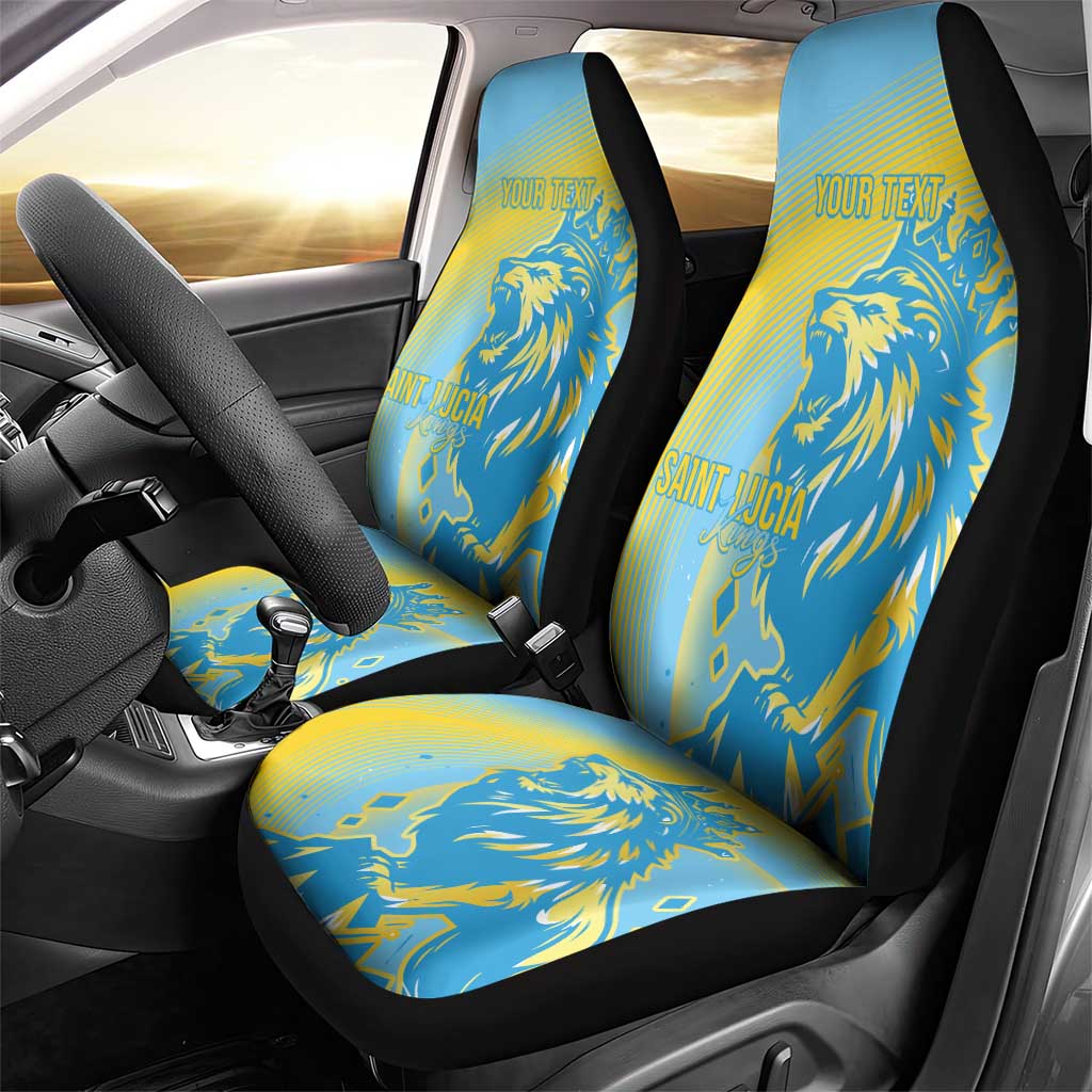 Saint Lucia Cricket Personalized Car Seat Cover The Roaring King - Wonder Print Shop