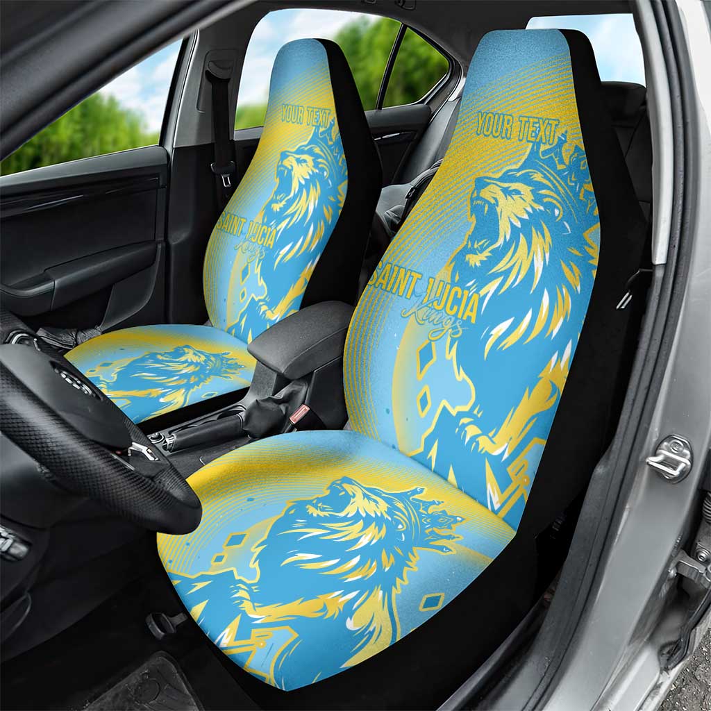 Saint Lucia Cricket Personalized Car Seat Cover The Roaring King - Wonder Print Shop