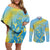Saint Lucia Cricket Personalized Couples Matching Off Shoulder Short Dress and Long Sleeve Button Shirt The Roaring King - Wonder Print Shop