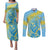 Saint Lucia Cricket Personalized Couples Matching Puletasi and Long Sleeve Button Shirt The Roaring King - Wonder Print Shop