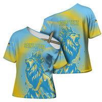 Saint Lucia Cricket Personalized Cross Shoulder Shirt The Roaring King - Wonder Print Shop