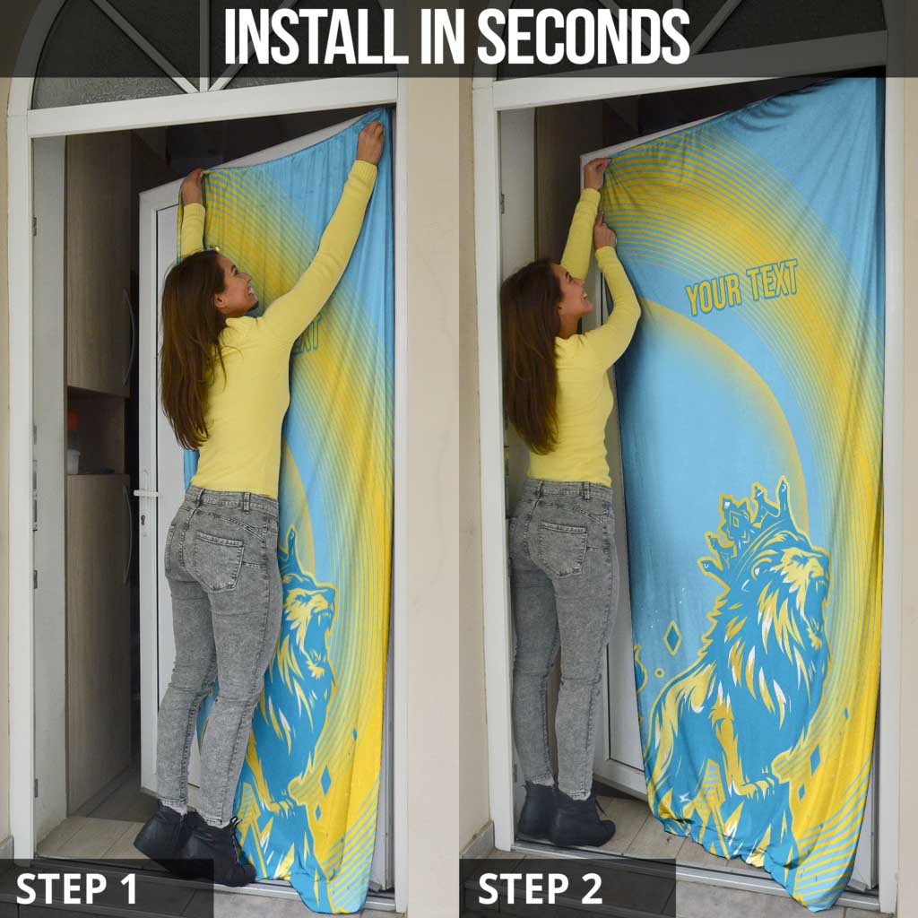 Saint Lucia Cricket Personalized Door Cover The Roaring King - Wonder Print Shop