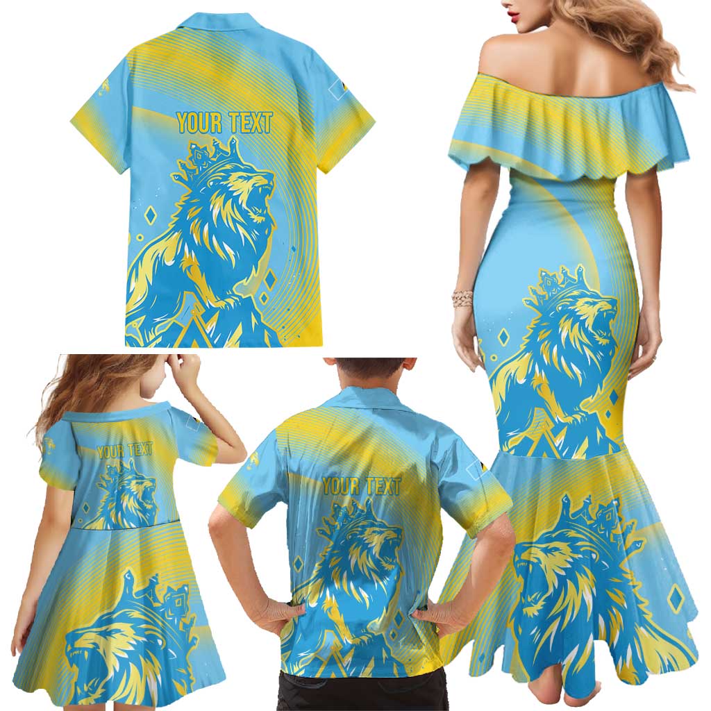 Saint Lucia Cricket Personalized Family Matching Mermaid Dress and Hawaiian Shirt The Roaring King - Wonder Print Shop