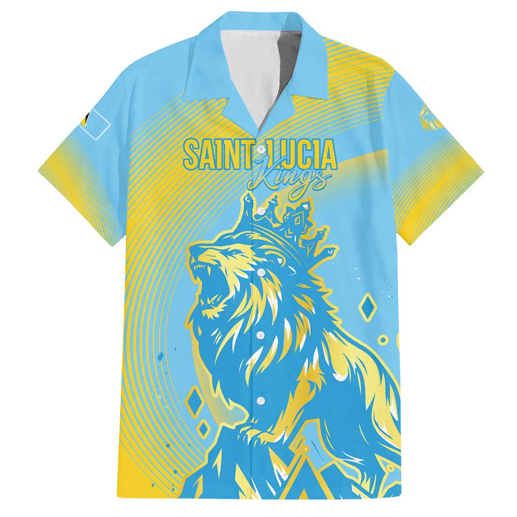 Saint Lucia Cricket Personalized Family Matching Off Shoulder Maxi Dress and Hawaiian Shirt The Roaring King - Wonder Print Shop