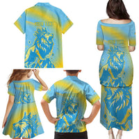 Saint Lucia Cricket Personalized Family Matching Puletasi and Hawaiian Shirt The Roaring King - Wonder Print Shop