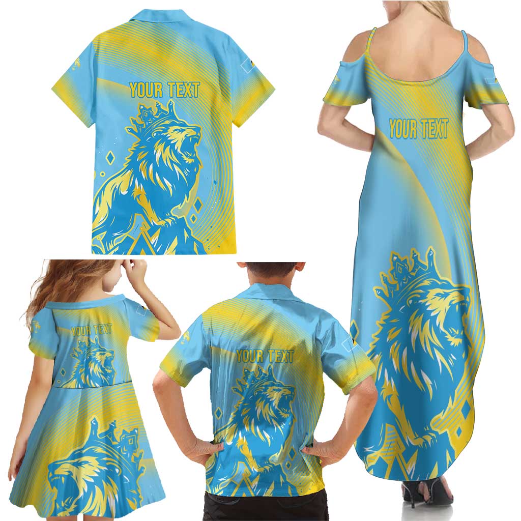 Saint Lucia Cricket Personalized Family Matching Summer Maxi Dress and Hawaiian Shirt The Roaring King - Wonder Print Shop