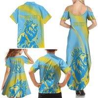 Saint Lucia Cricket Personalized Family Matching Summer Maxi Dress and Hawaiian Shirt The Roaring King - Wonder Print Shop