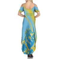 Saint Lucia Cricket Personalized Family Matching Summer Maxi Dress and Hawaiian Shirt The Roaring King - Wonder Print Shop
