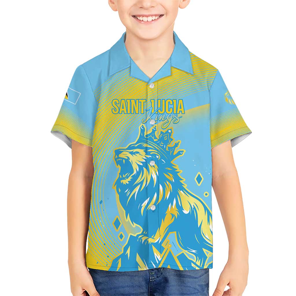 Saint Lucia Cricket Personalized Kid Hawaiian Shirt The Roaring King - Wonder Print Shop