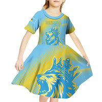 Saint Lucia Cricket Personalized Kid Short Sleeve Dress The Roaring King - Wonder Print Shop