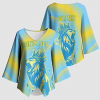 Saint Lucia Cricket Personalized Kimono Sleeve Blouse The Roaring King - Wonder Print Shop