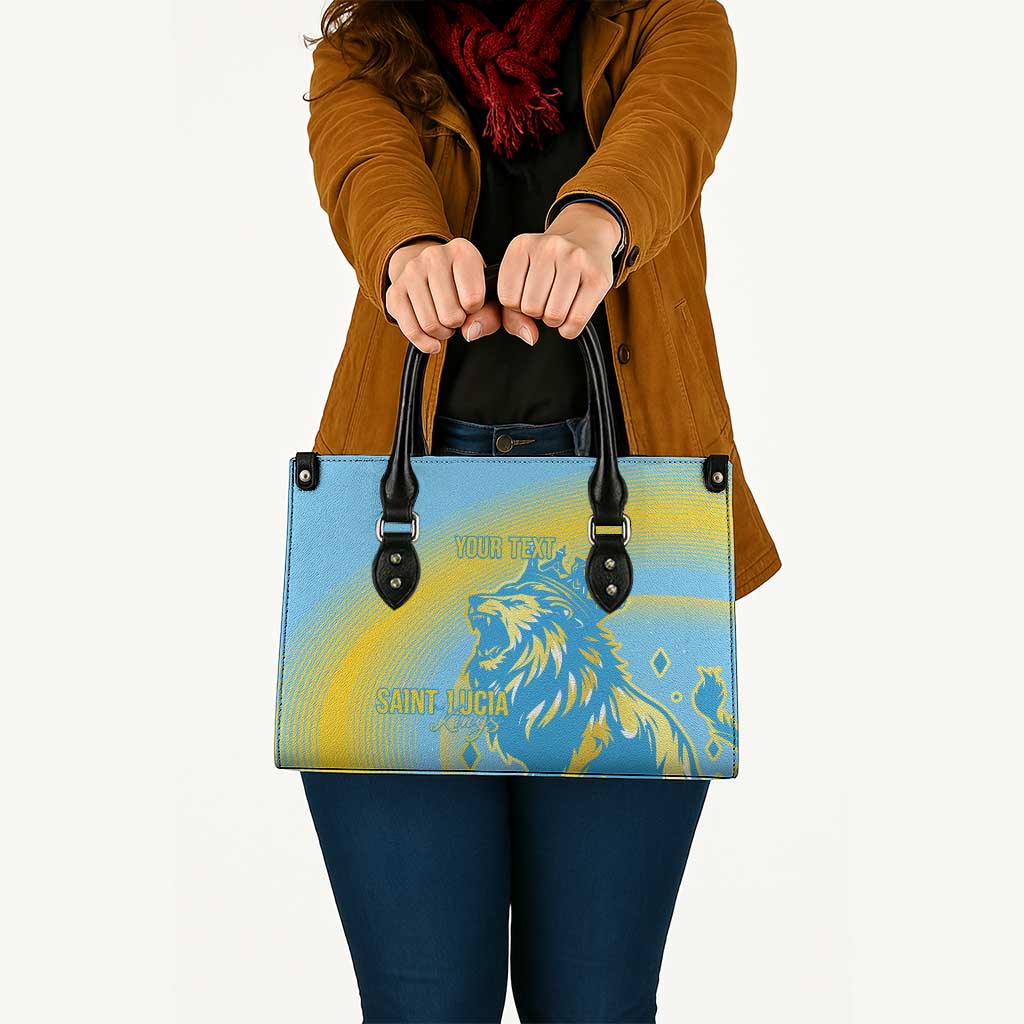 Saint Lucia Cricket Personalized Leather Bag The Roaring King - Wonder Print Shop